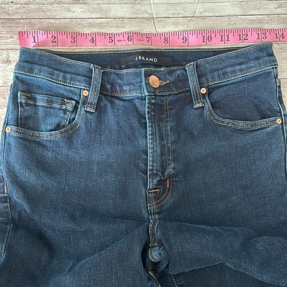 J Brand Dark Wash High Rise Raw Hem Skinny Jeans - Picture 6 of 10